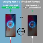 One Plus compatible 80W Charging Cable USB to Type C Warp Charger SuperVooc/Dash Fast Charge Cable for 11,11R,10