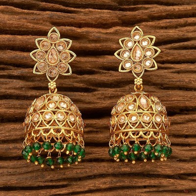 Brass and Copper Classic Jhumkis With Gold Plating